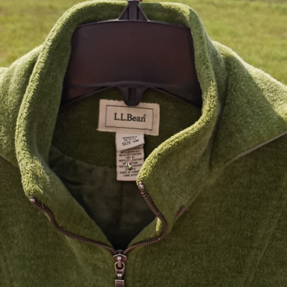 L.L. Bean Pine Green Wool Jacket Size Small - Picture 2 of 2